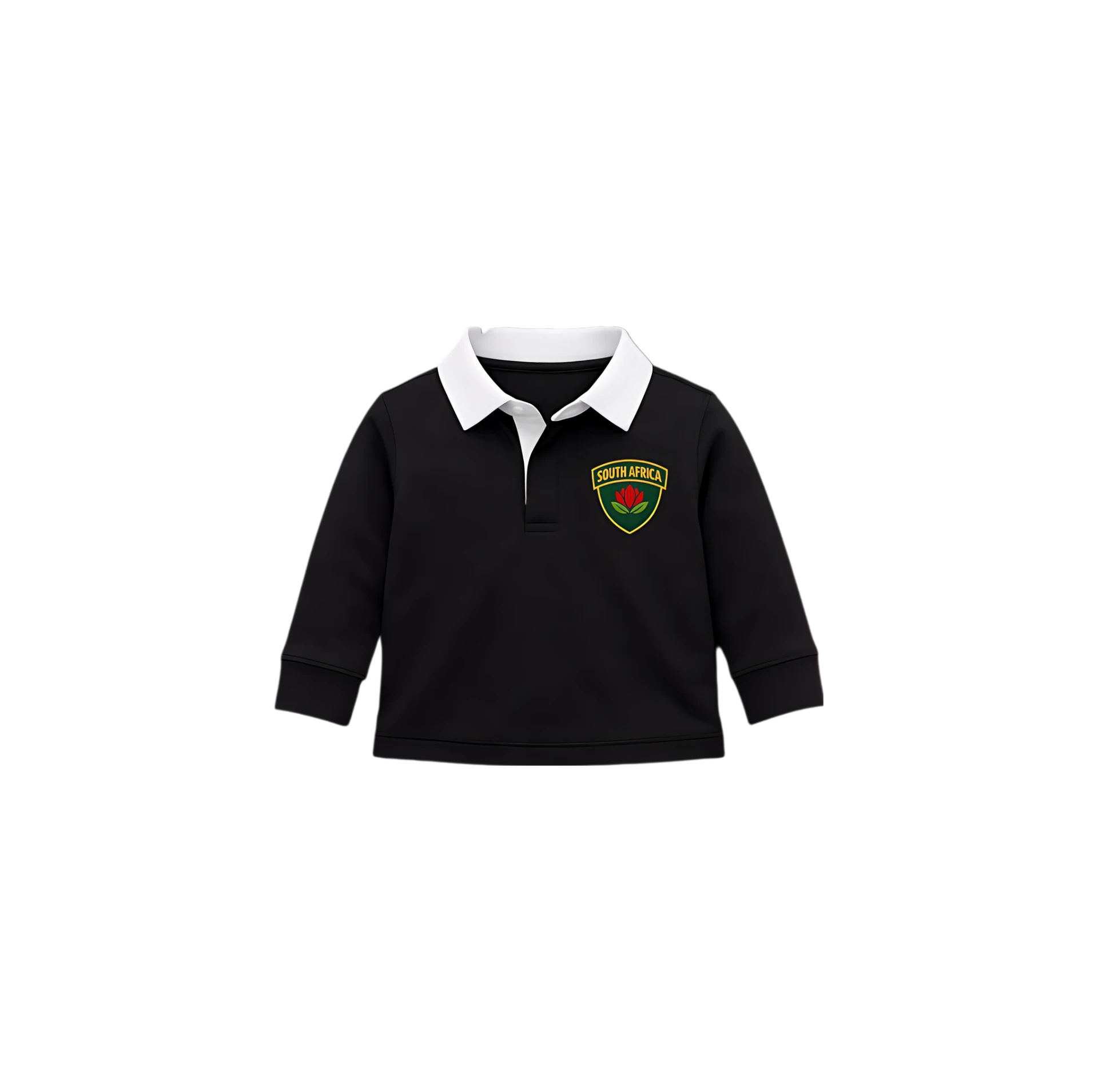 Plain Black & White Retro Rugby Jersey