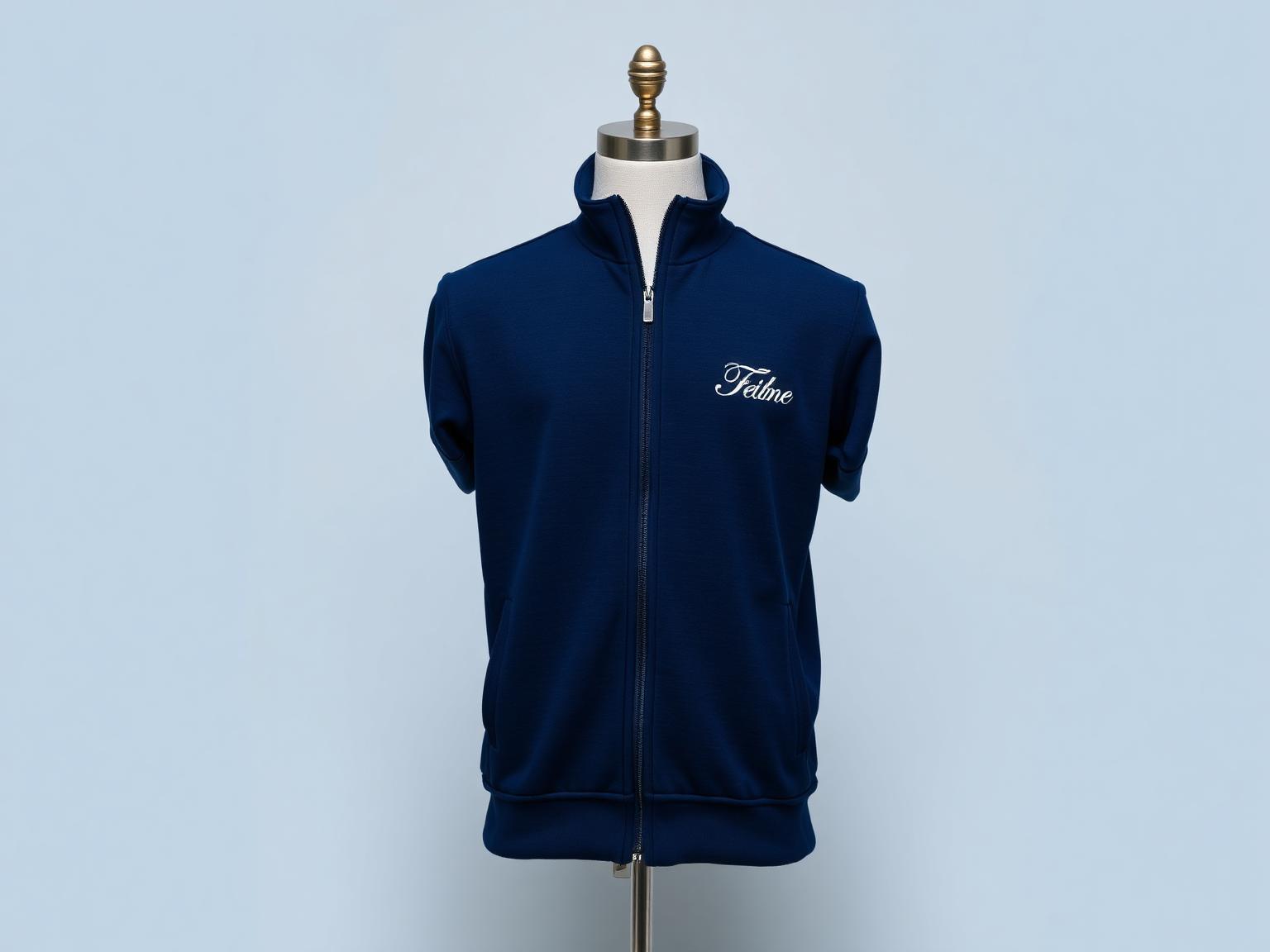 Fleece jacket with embroidered logo and personalised name on opposite chest