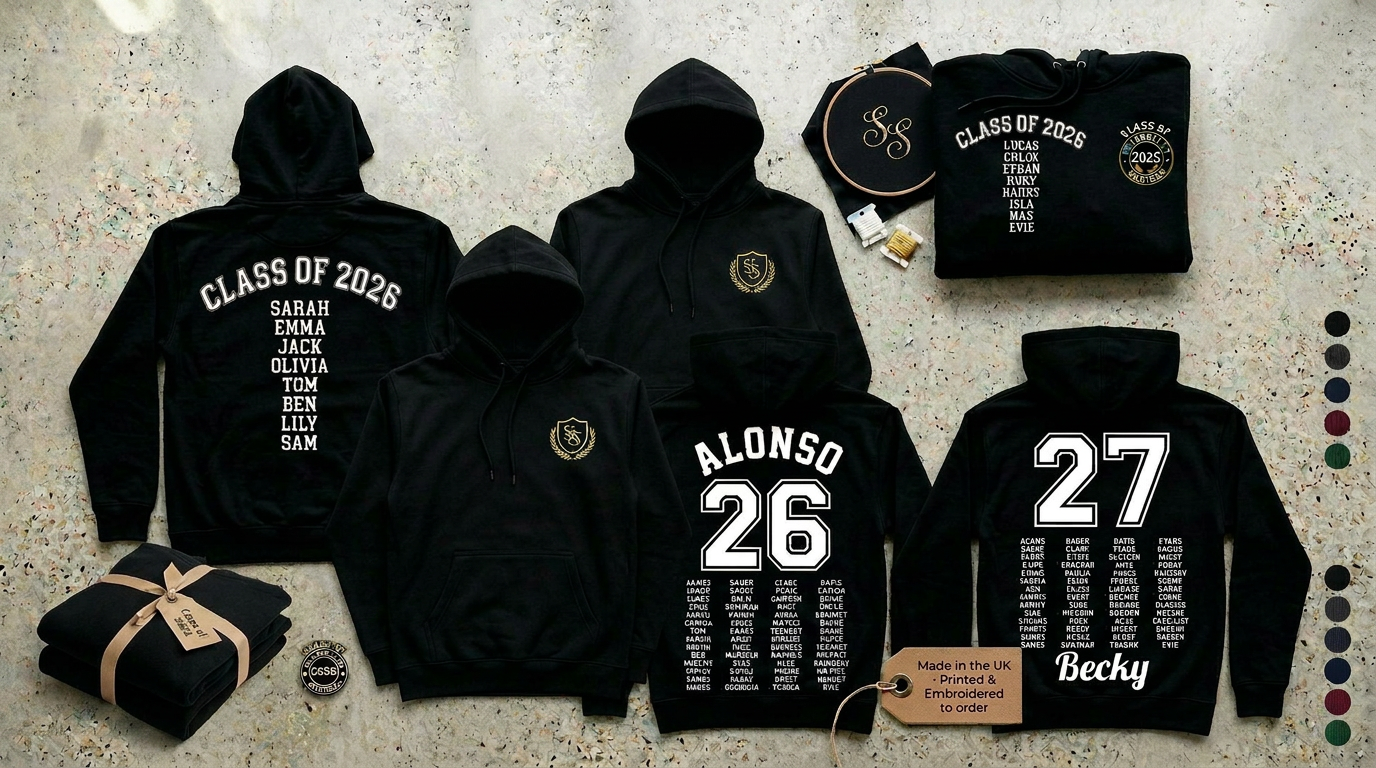 Class of 2026 secondary-school leavers hoodies in black