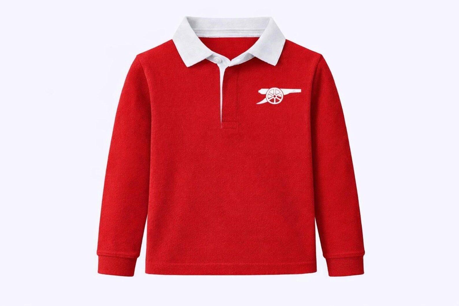 Children's Arsenal retro rugby shirt with embroidered cannon crest