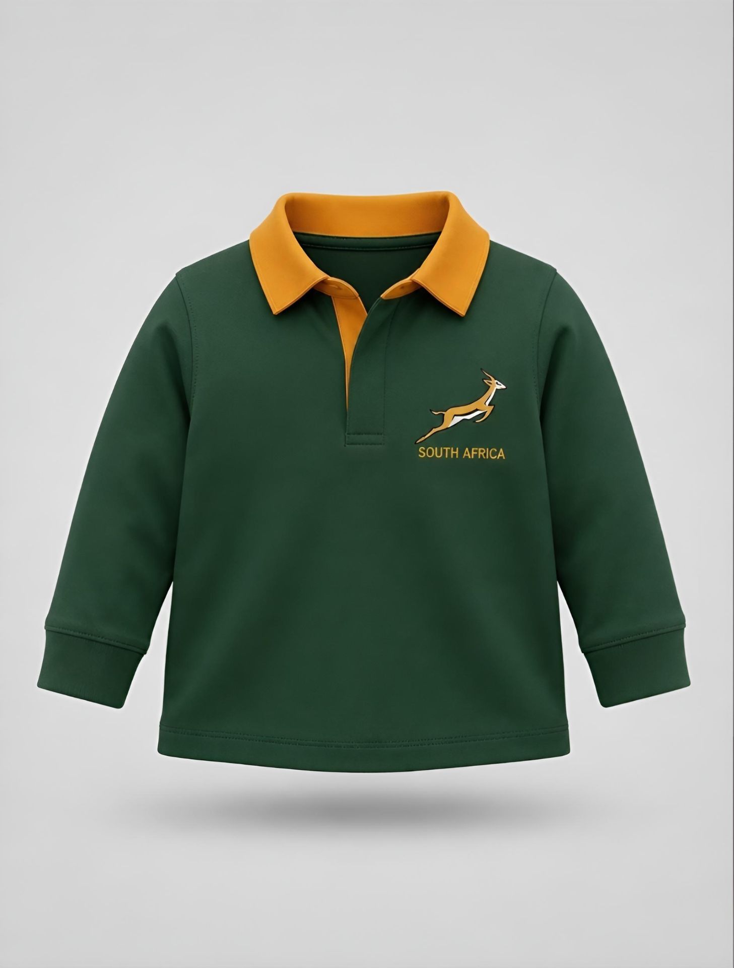 Children's South Africa retro rugby shirt with embroidered springbok crest